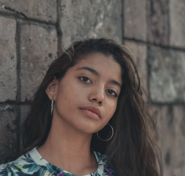Young woman with urban background
