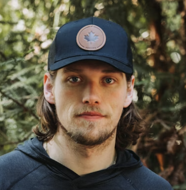 Man wearing baseball cap portrait